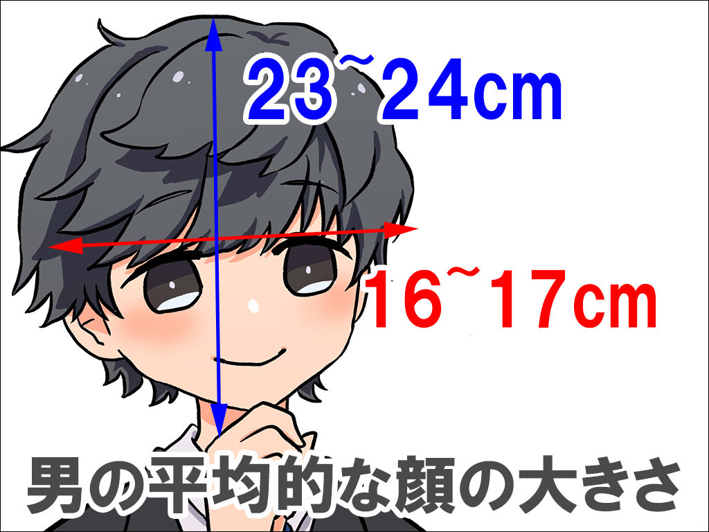 日本人男性の顔の平均サイズdayo